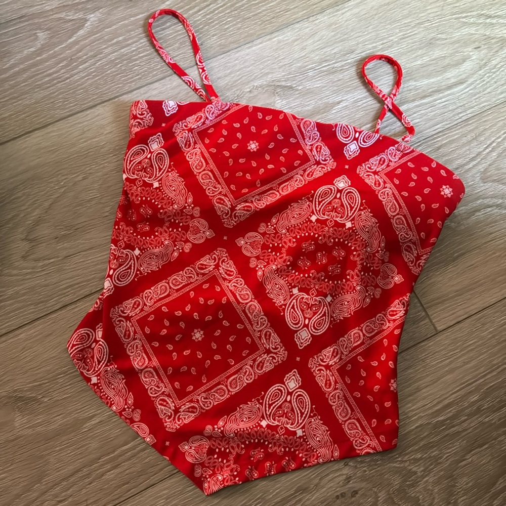 Bandana style paisley top